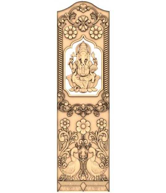 Floral Ganesh Relief Panel