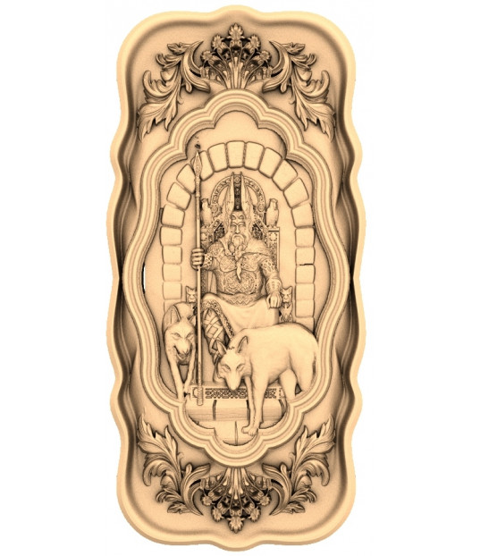Nordic King with Wolves