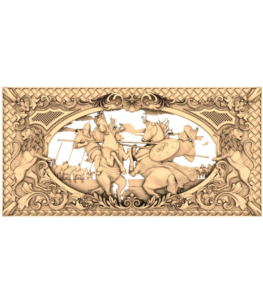 Medieval Knights Jousting Scene