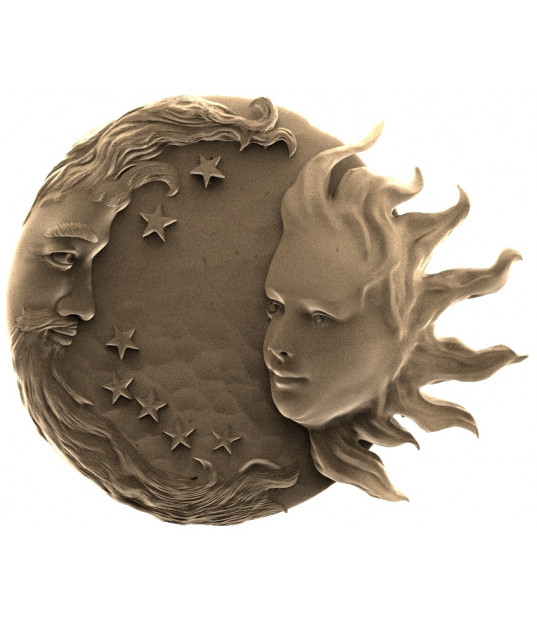 Eternal Harmony: Sun and Moon Relief