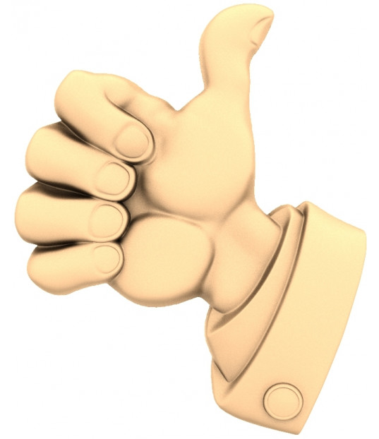 Thumbs Up 3D Relief Model