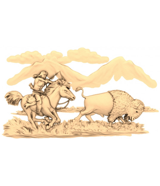 Buffalo Hunt Scene